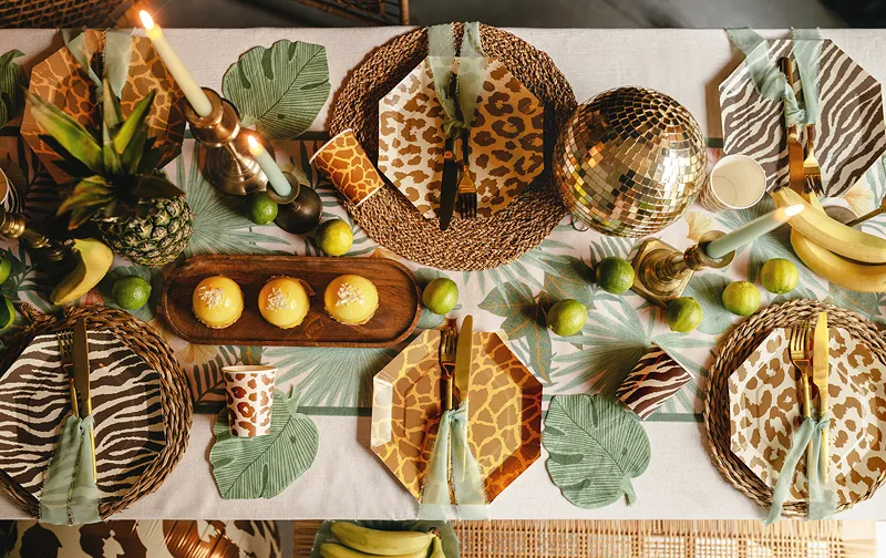 12 Guardanapos 29,1x36cm Folha Monstera