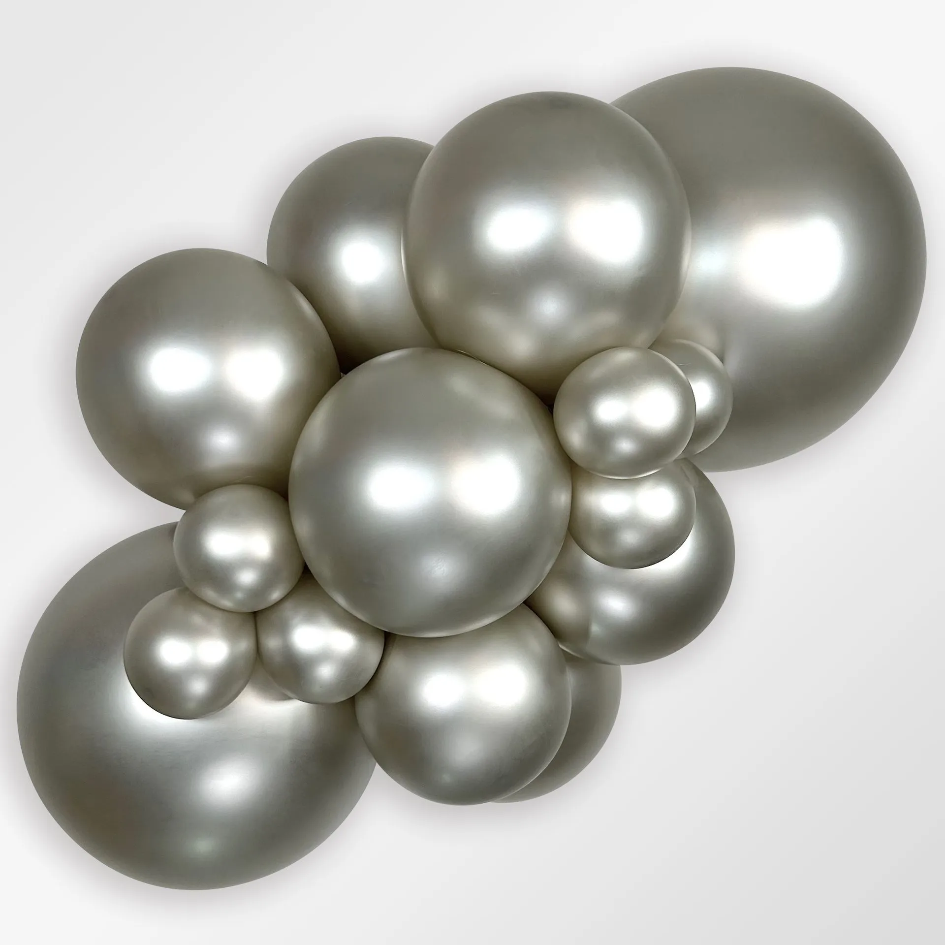 10 Balões latex R24 (60cm) - Reflex Silver - 981