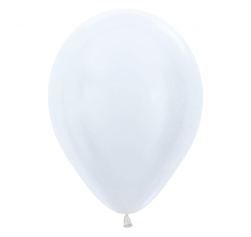 50 Balões latex R12 (30cm) - Pearl White - 405
