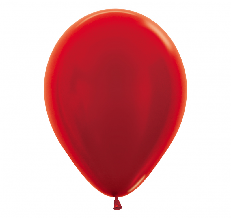 50 Balões latex R12 (30cm) - Metallic Red - 515
