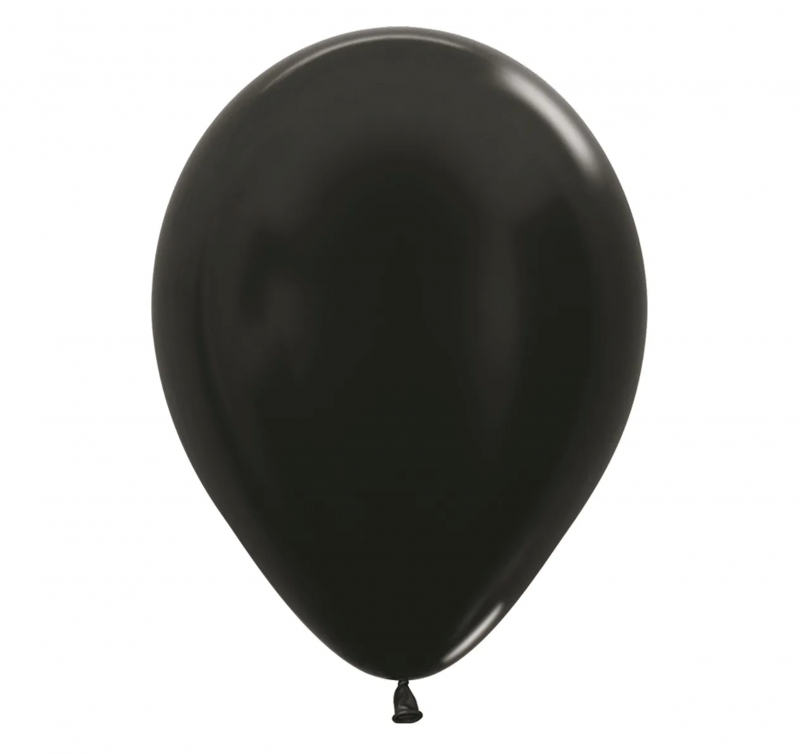 50 Balões latex R12 (30cm) - Metallic Black - 580