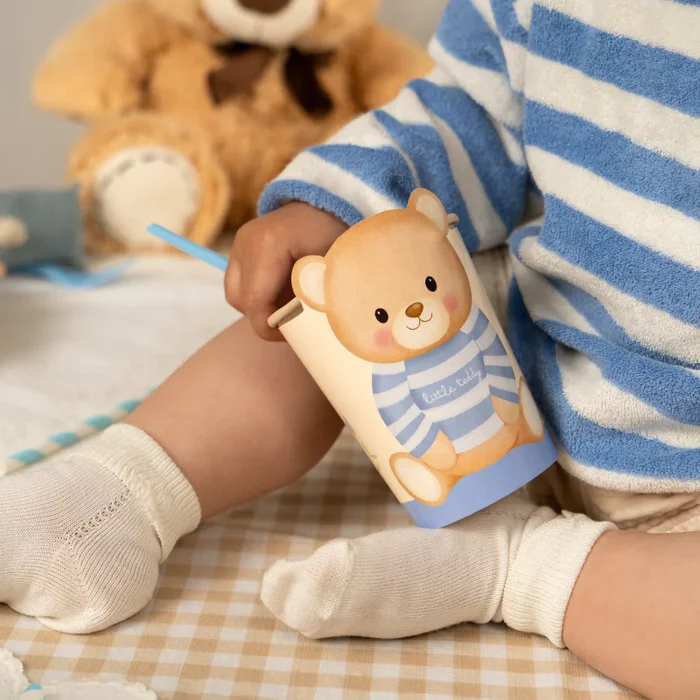 6 Copos 270cc Urso Baby Nude Azul