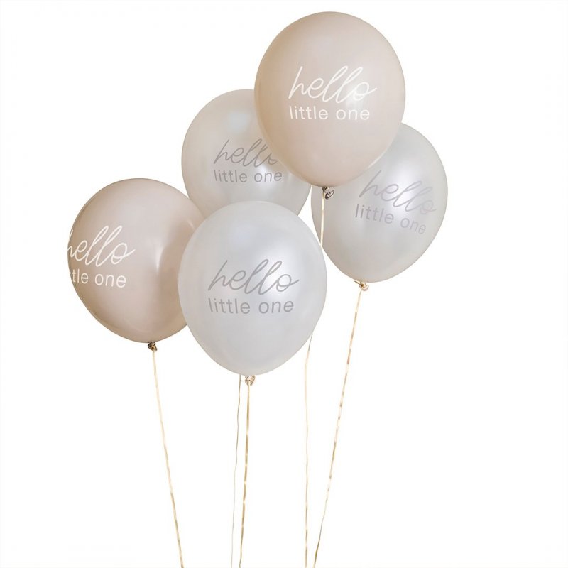 5 Balões Látex 30cm Neutral Baby Shower 
