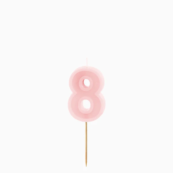 Vela de Aniversário Rosa Pastel 6cm nº8