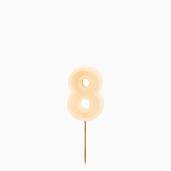 Vela de Aniversário Creme 6cm nº8