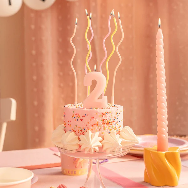 Vela de Aniversário Rosa Pastel 6cm nº4