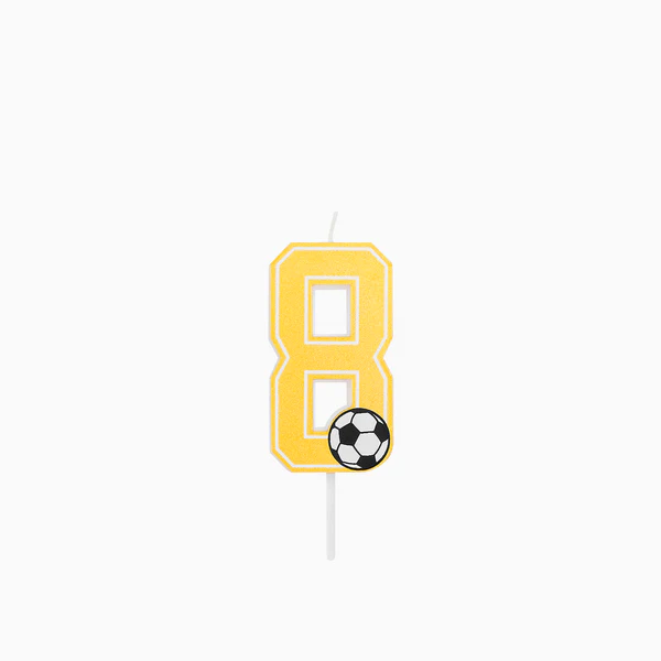 Vela de Aniversário Dourada 7,5cm Futebol nº8