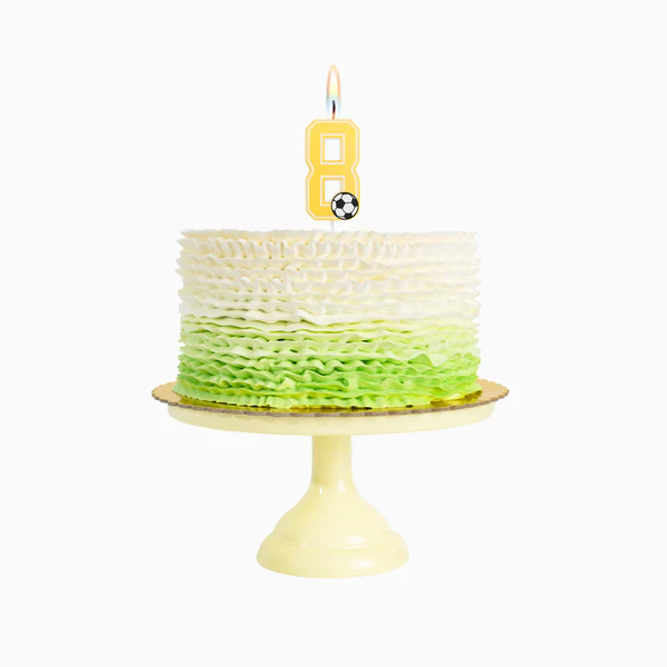 Vela de Aniversário Dourada 7,5cm Futebol nº8
