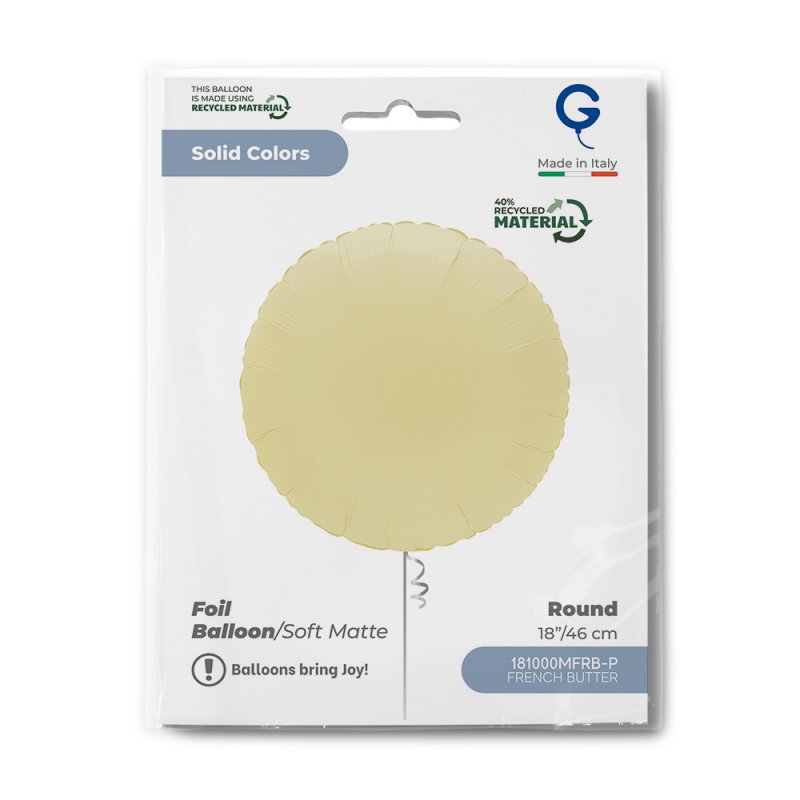Balão Foil Redondo Soft Matte French Butter - Manteiga