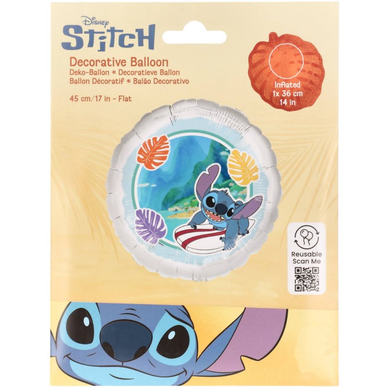 Balão Foil 45cm Stitch Surfer