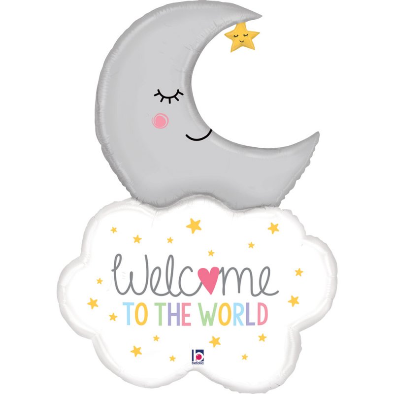 Balão Foil 57x81x30cm Welcome Baby Moon