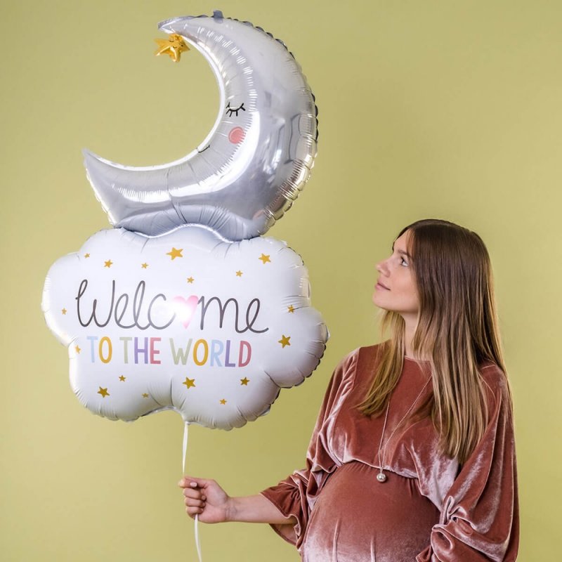 Balão Foil 57x81x30cm Welcome Baby Moon
