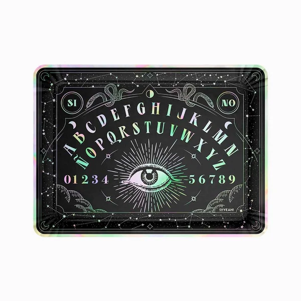 2 Bandejas de Papel 25x34cm Tabuleiro Ouija Iridescente - Halloween