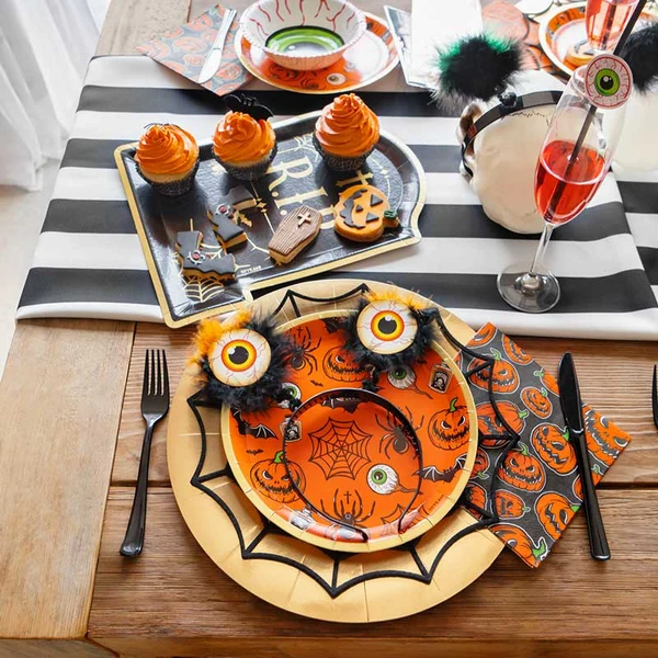 2 Bandejas de Papel 34x27cm Forma Lápide - Halloween