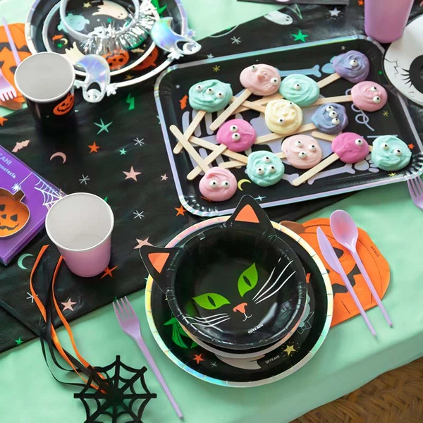 2 Bandejas de Papel 25x34cm Doçura ou Travessura Iridescente - Halloween