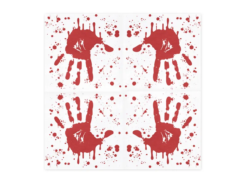 20 Guardanapos 33cm Bloody Hand - Halloween