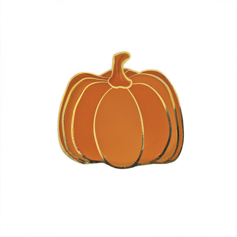 8 Pratos Abóbora 18,5cm - Halloween