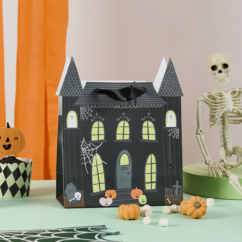 5 Sacos para Doces 22x18x8,5cm Casa Assombrada - Halloween