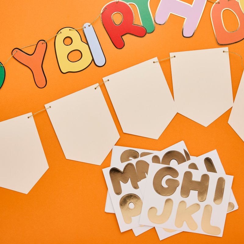 2 Grinaldas Happy Birthday Personalizáveis 2m - Playful Brights