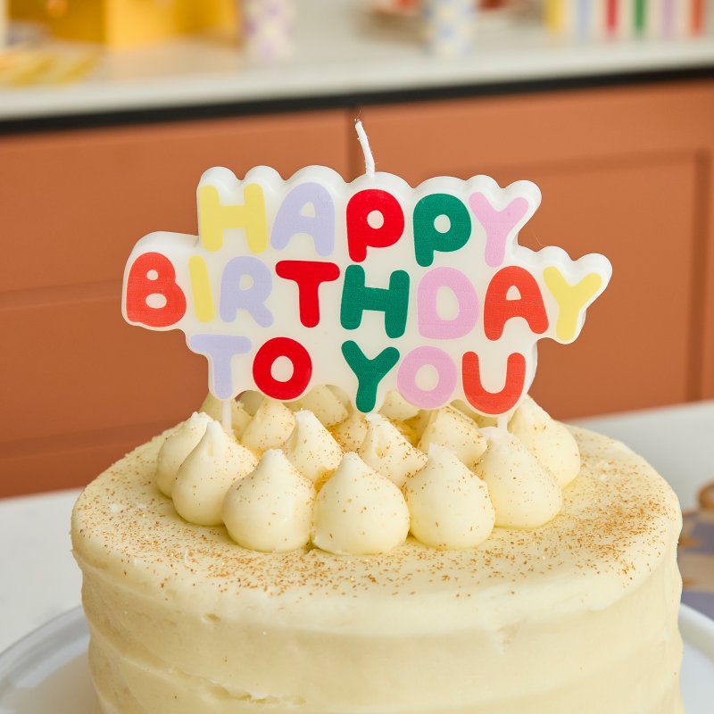 Vela Happy Birthday 12,5x9cm - Playful Brights