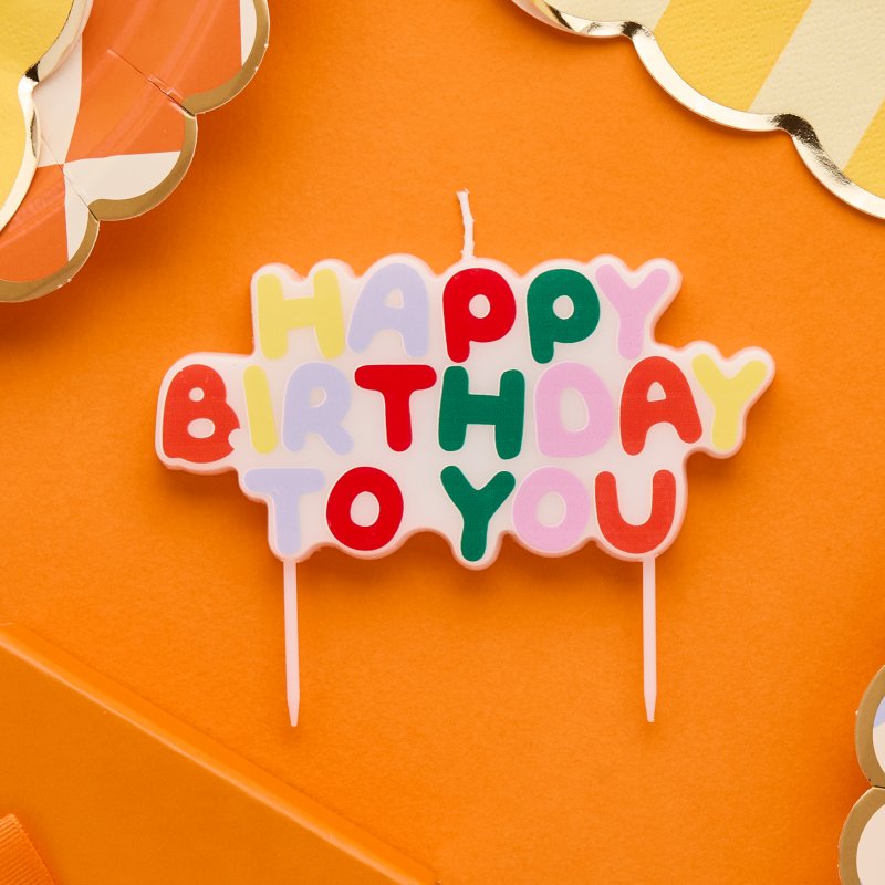 Vela Happy Birthday 12,5x9cm - Playful Brights