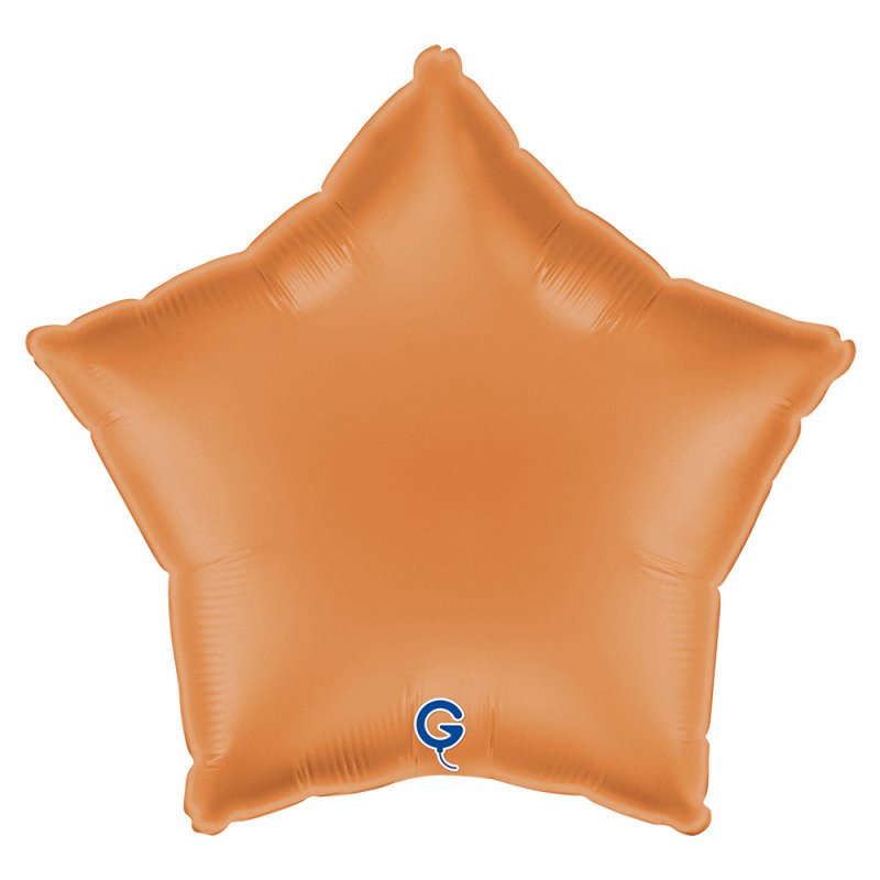Balão Foil 18'' Estrela Satin Caramel - Laranja Escuro