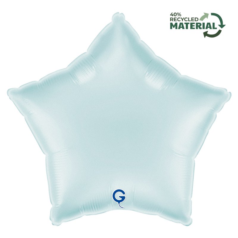 Balão Foil 18'' Estrela Satin Pastel Blue - Azul Pastel