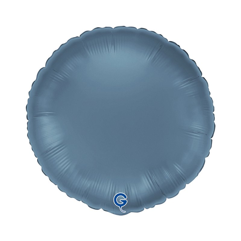 Balão Foil Redondo 18'' Satin Blue Jeans - Azul 