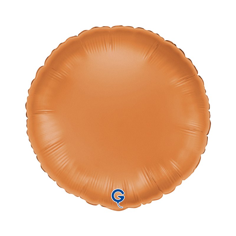 Balão Foil Redondo Satin Caramel - Laranja Escuro