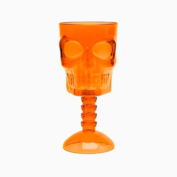 Copo Cálice Caveira 380ml Laranja