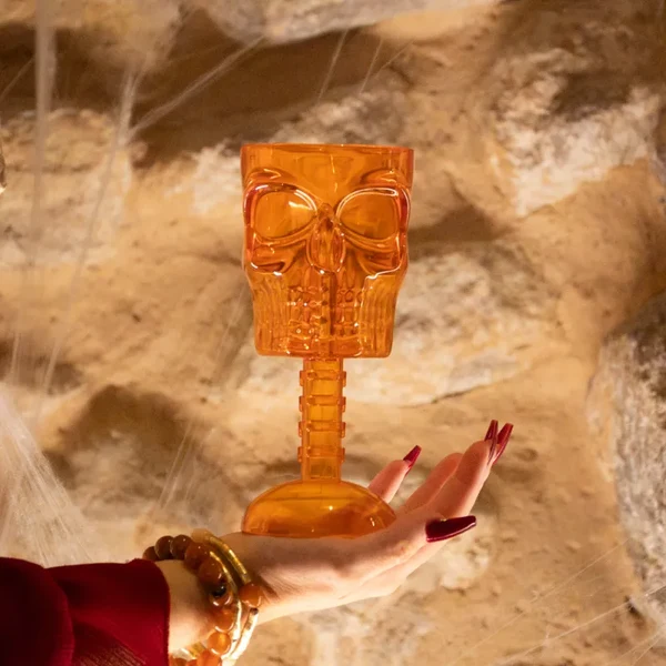 Copo Cálice Caveira 380ml Laranja