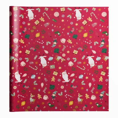 Papel de Embrulho 70x200cm Pai Natal Vermelho