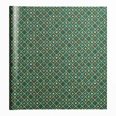 Papel de Embrulho 70x200cm Natal Verde