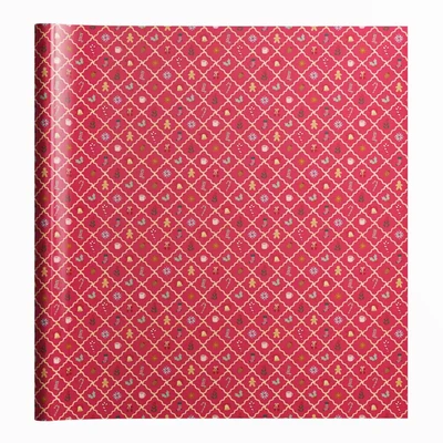 Papel de Embrulho 70x200cm Natal Vermelho
