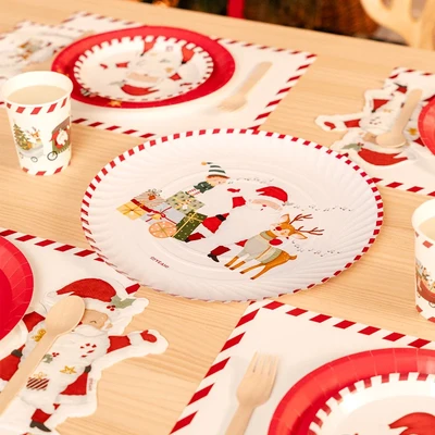 2 Pratos Bandejas Redondas 30cm Pai Natal