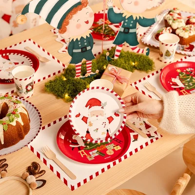 6 Pratos 17cm Pai Natal