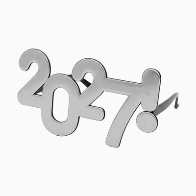 Óculos 2027 Prateados Ano Novo