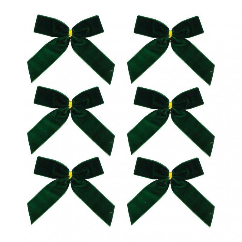 6 Laços Veludo 9x9cm Verde Escuro e Verde