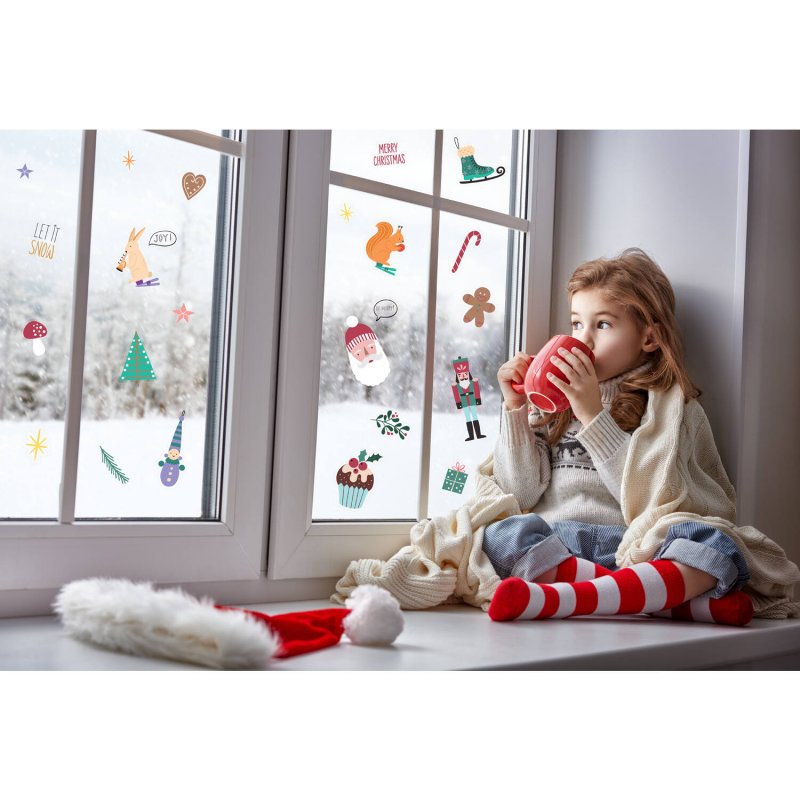 27 Autocolantes de Janela Natal Holly Jolly