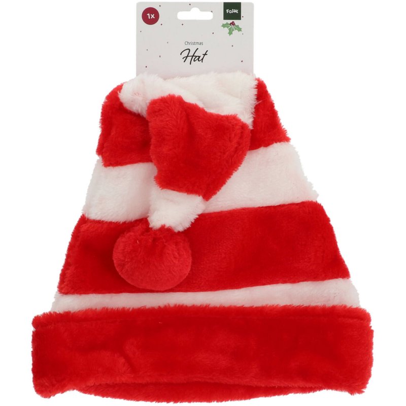Chapéu Pai Natal Vermelho e Branco às Riscas