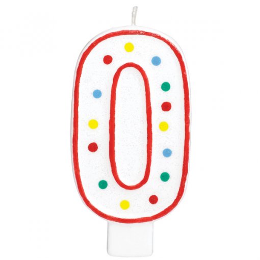 Vela Aniversário Bolinhas Coloridas 13.3cm nº 0