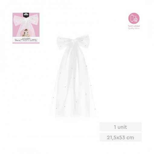 Laço Tule Branco 21,5x53cm 