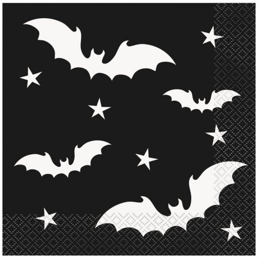 16 Guardanapos 33cm Bats Halloween
