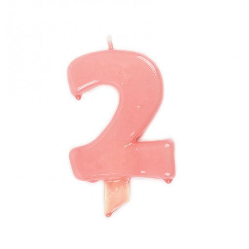Vela de Aniversário Rosa Claro 9,5cm nº2