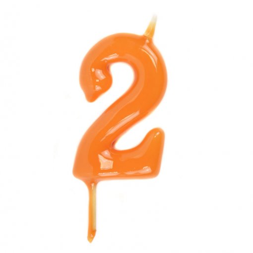 Vela Aniversário 6cm Laranja nº2