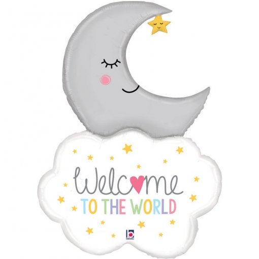 Balão Foil 57x81x30cm Welcome Baby Moon