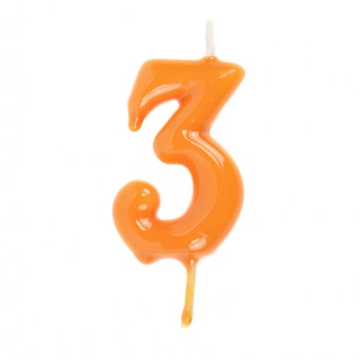 Vela Aniversário 6cm Laranja nº3
