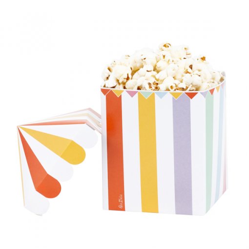 2 Caixas com tampa 10x18cm Riscas Coloridas