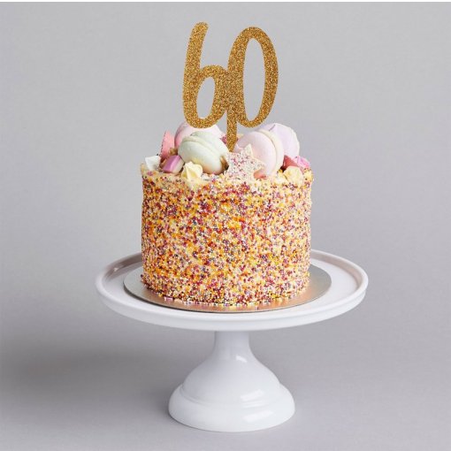 Topo de Bolo Acrílico Dourado nº60