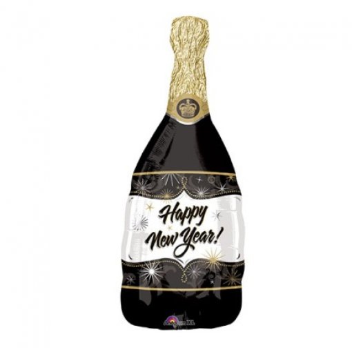 Balão Foil P40 Bubbly Wine Happy New Year 36x91cm- Ano Novo